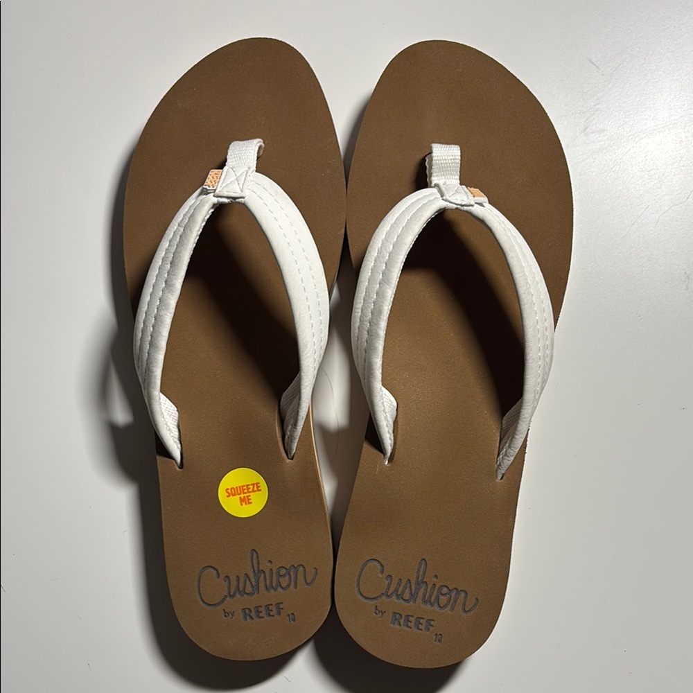 Reef Brown and White Flip Flops